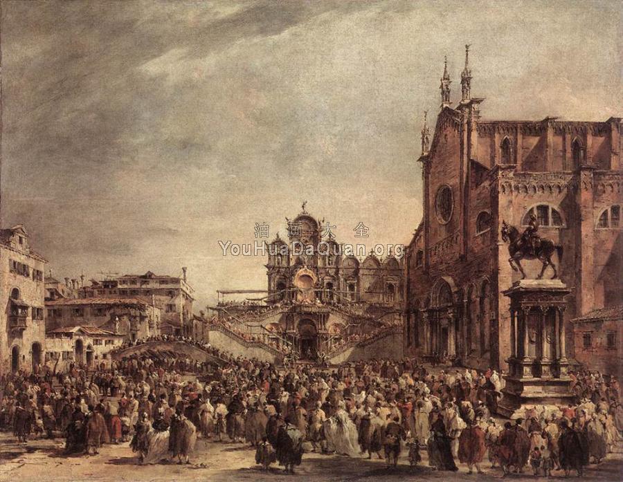 Pope Pius VI Blessing the People on Campo Santi Giovanni e Paolo - 弗朗西斯科·格拉蒂
